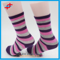 Polyester child stripe sock,custom packaging of sock,colored dress socks